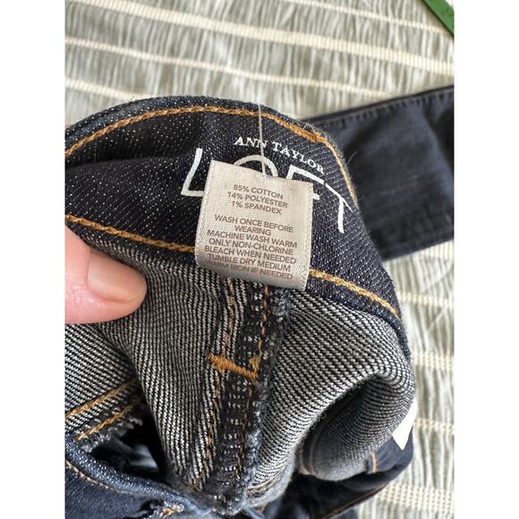 New Ann Taylor Loft Women's Curvy Skinny Dark Wash Denim Blue Jeans Size 10 NWT - Picture 7 of 7